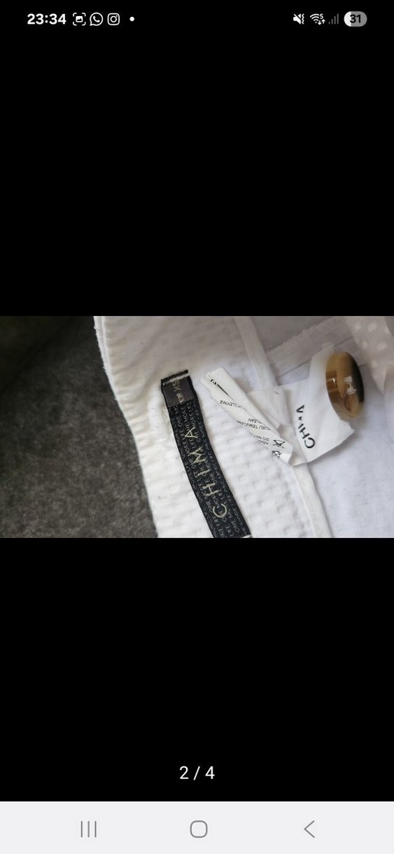 Düğmeli Beyaz Midi  Etek - Görsel 2