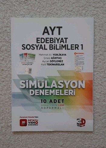 AYT Edebiyat Sosyal Bilimler 1 Simülasyon Denemeleri