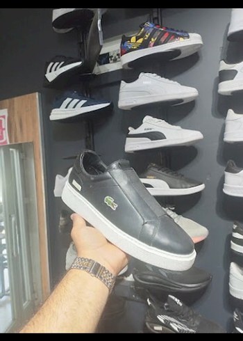 Lacoste Siyah Hakiki Deri Slip On Sneaker