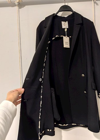 Siyah Kadın Süet Blazer Ceket - Görsel 4