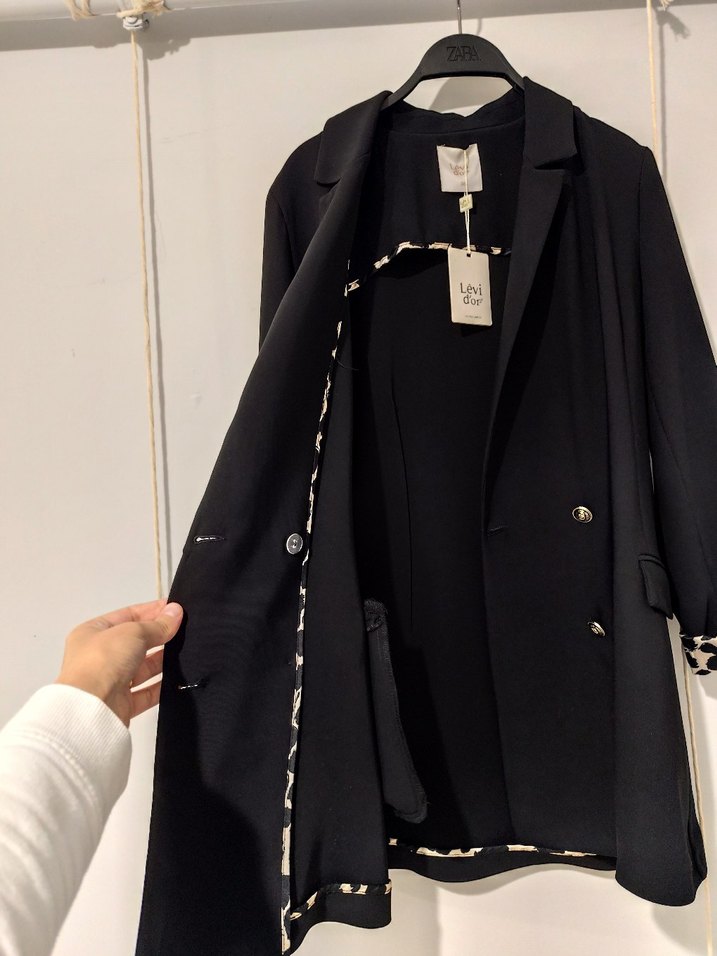 Siyah Kadın Süet Blazer Ceket - Görsel 4