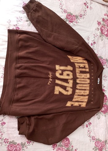 Vintage Tarz Kahverengi Uzun Kollu Sweatshirt