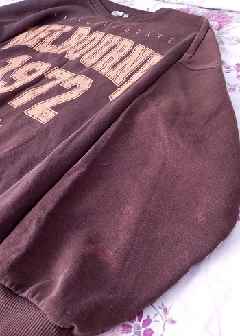 Diğer Vintage Tarz Kahverengi Uzun Kollu Sweatshirt