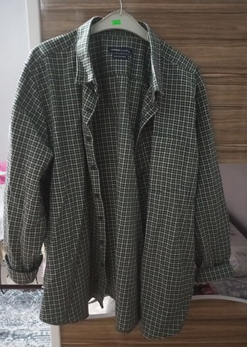 haki uzun kollu düğmeli vintage gömlek