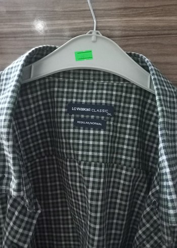 LC Waikiki haki uzun kollu düğmeli vintage gömlek