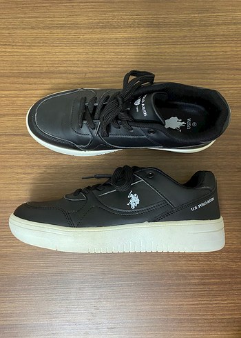 U.S Polo Assn. Siyah Deri Sneaker