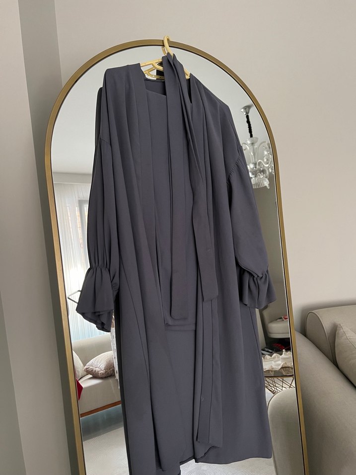 Uzun Kollu Gri trenç pantolon takımı - Görsel 3