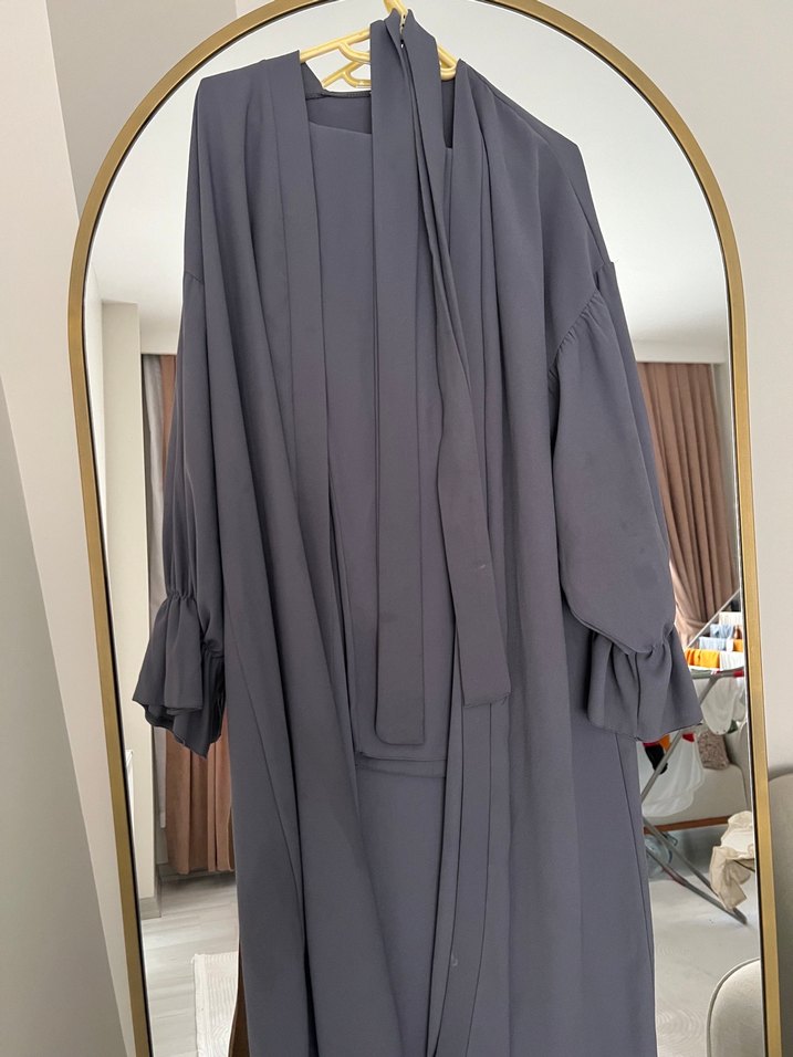 Uzun Kollu Gri trenç pantolon takımı - Görsel 2