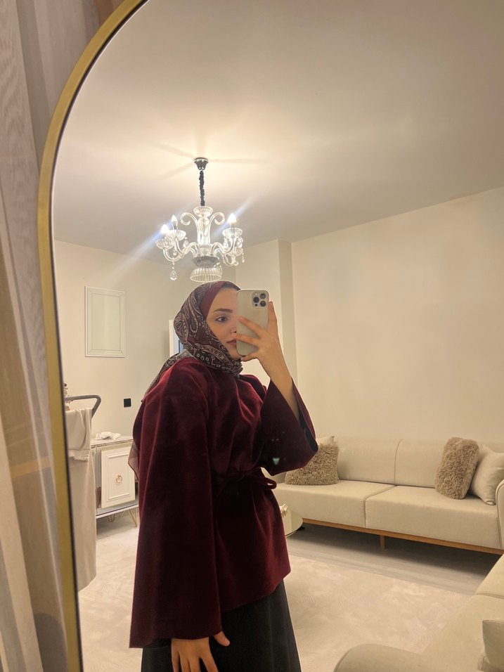 Bordo tunik İpek Dokulu - Görsel 4