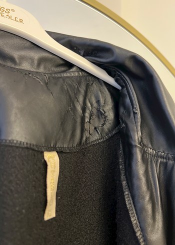 Kadın Siyah Deri Kemerli Goth Yelek - Görsel 4