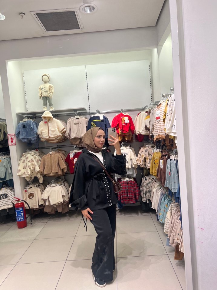 Kadın Siyah Uzun Kemerli Takım - Görsel 5