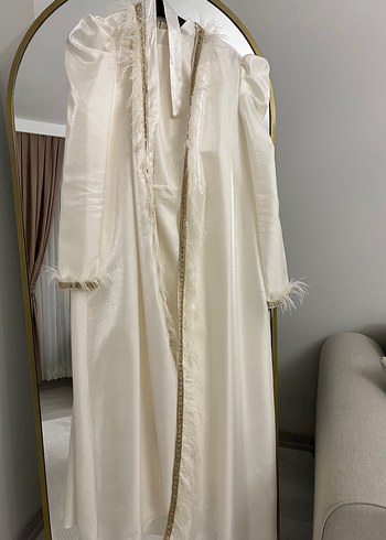 Uzun Kollu krem İşlemeli Kadın elbise(yöresel) - Görsel 3