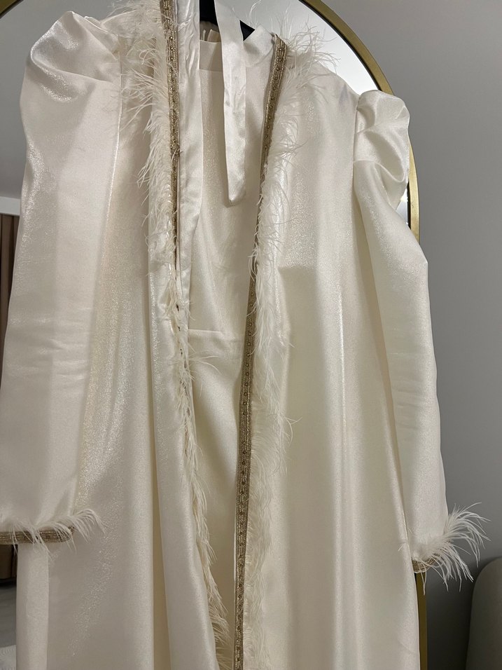 Uzun Kollu krem İşlemeli Kadın elbise(yöresel) - Görsel 4