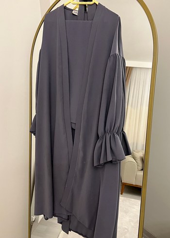 Gri Uzun Kollu Kadın pantolunlu takım - Görsel 3