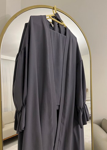 Gri Uzun Kollu Kadın pantolunlu takım - Görsel 2