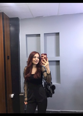 Uzun Kollu tüllü elbise - Görsel 2