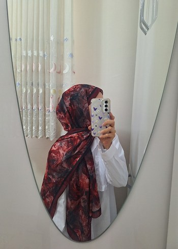 Bordo desenli soft pamuk şal