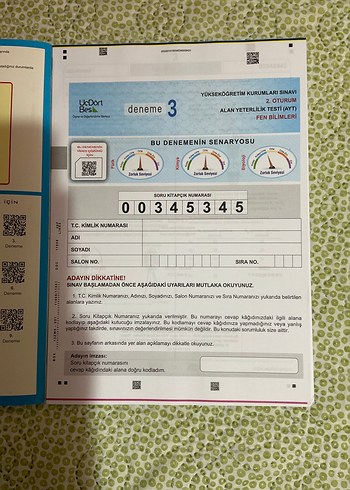  10 Adet AYT Fen Bilimleri Deneme Kitabı