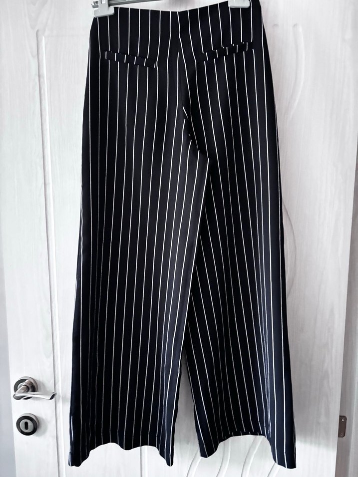 Çizgili Siyah Kumaş Pantolon - Görsel 3