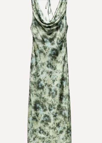 Zara | Saten Uzun Drapeli Elbise - Görsel 14