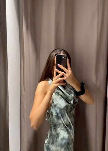 Zara | Saten Uzun Drapeli Elbise - Görsel 13