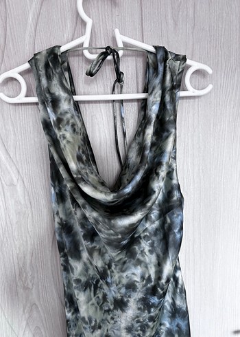 Zara | Saten Uzun Drapeli Elbise - Görsel 6