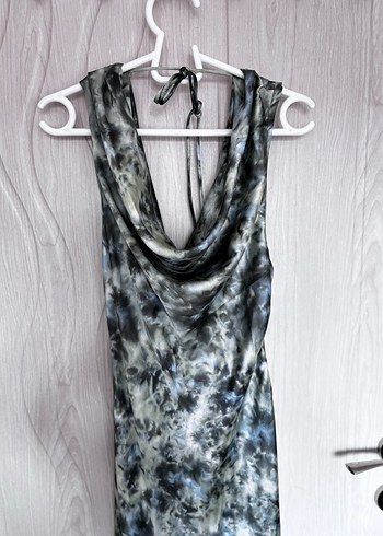 Zara | Saten Uzun Drapeli Elbise - Görsel 5