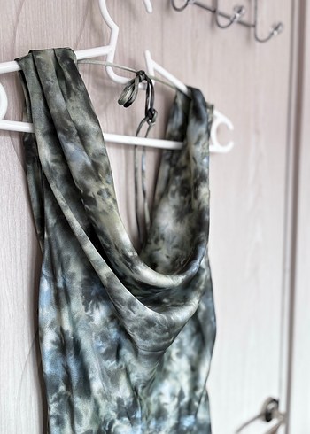 Zara | Saten Uzun Drapeli Elbise - Görsel 7