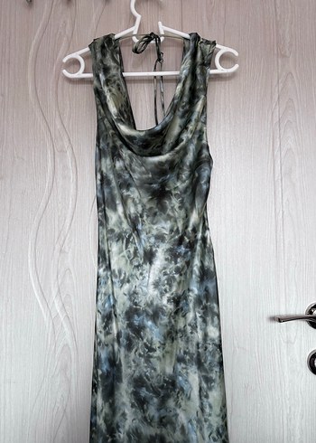 Zara | Saten Uzun Drapeli Elbise - Görsel 4