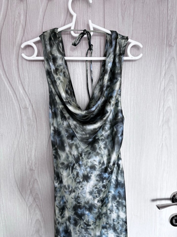 Zara | Saten Uzun Drapeli Elbise - Görsel 5