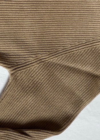 Bej V Yaka Uzun Kollu İnce Triko Kazak - Görsel 10