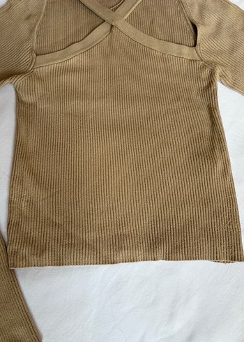 Bej V Yaka Uzun Kollu İnce Triko Kazak - Görsel 5