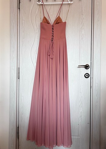 Pudra Uzun Abiye Elbise - Görsel 7