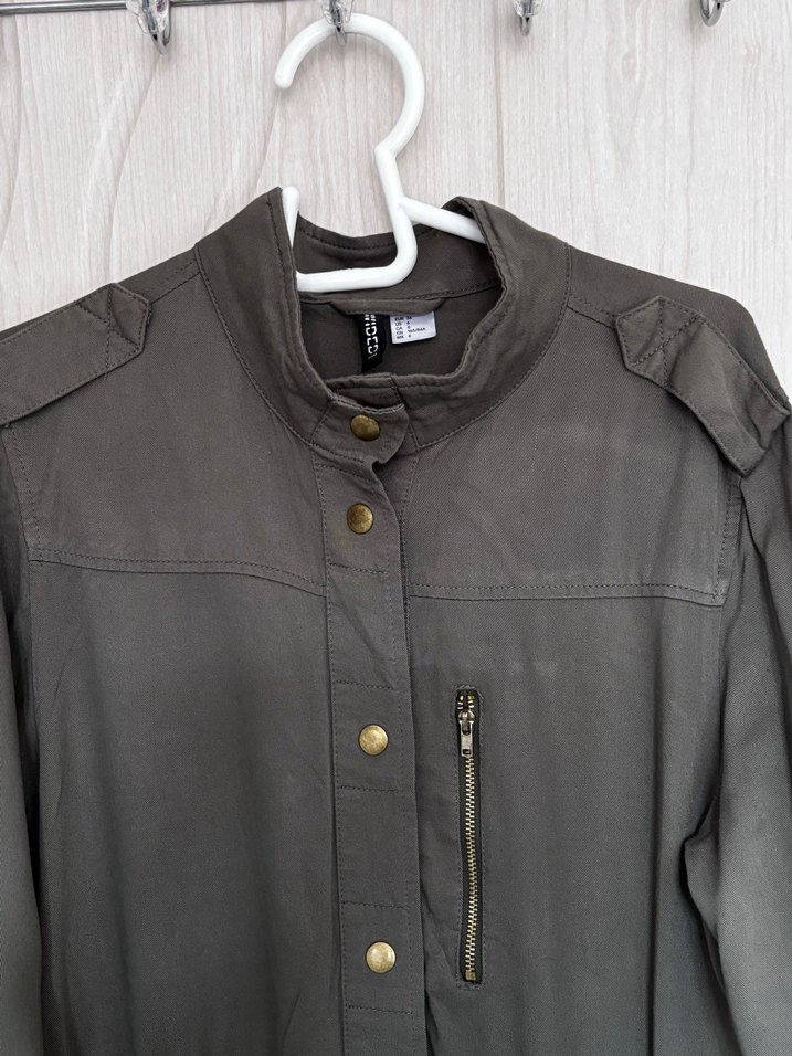 H&M | Düğmeli Koyu Yeşil Kadın Ceket - Görsel 5