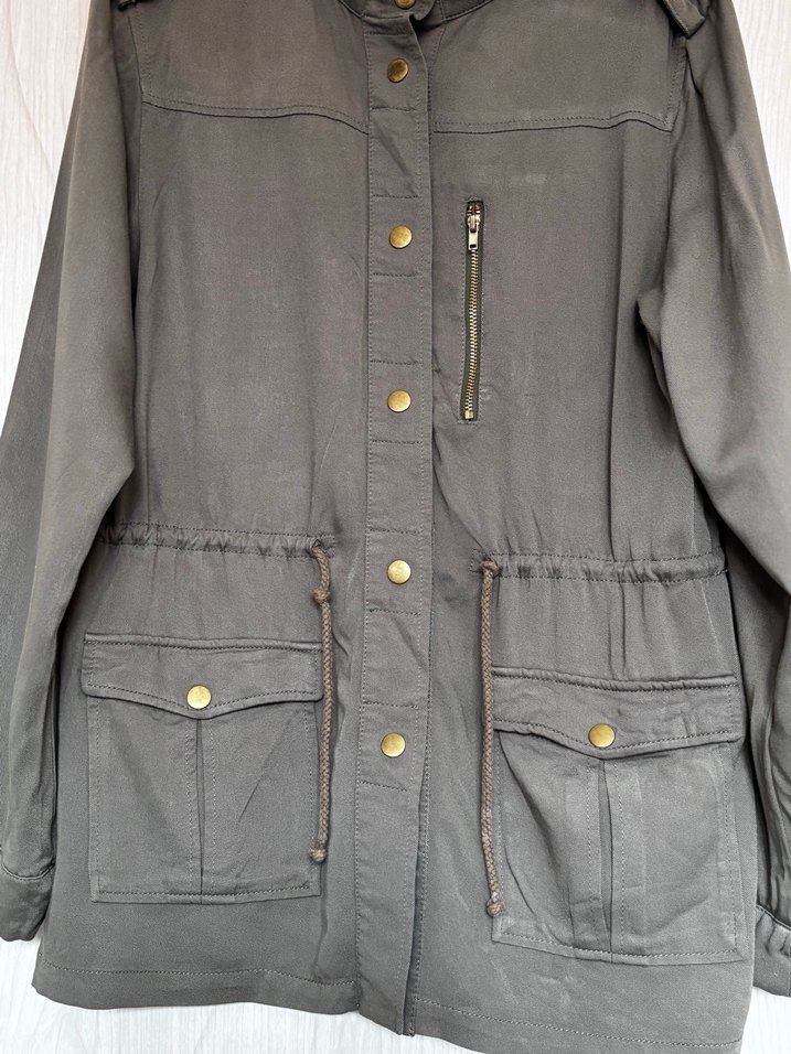 H&M | Düğmeli Koyu Yeşil Kadın Ceket - Görsel 4