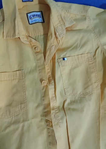 LC Waikiki Sarı Düğmeli Erkek Çocuk Kısa Kollu Gömlek