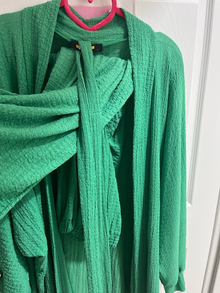 Yeşil kimonolu tunik takim - Görsel 2