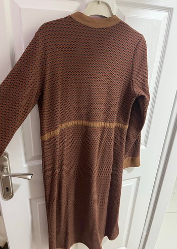 Uzun Kahverengi Fermuarlı Tunik - Görsel 4