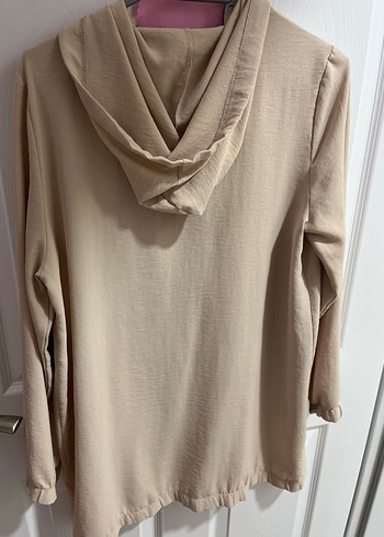 Bej Düğmeli Midi Kadın Ceket - Görsel 3