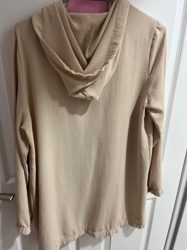 Bej Düğmeli Midi Kadın Ceket - Görsel 3