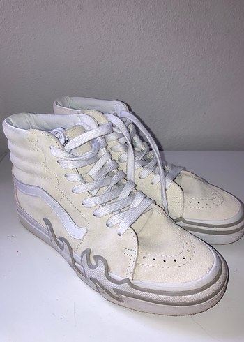 vans ski8-hi flame krem rengi ayakkabi