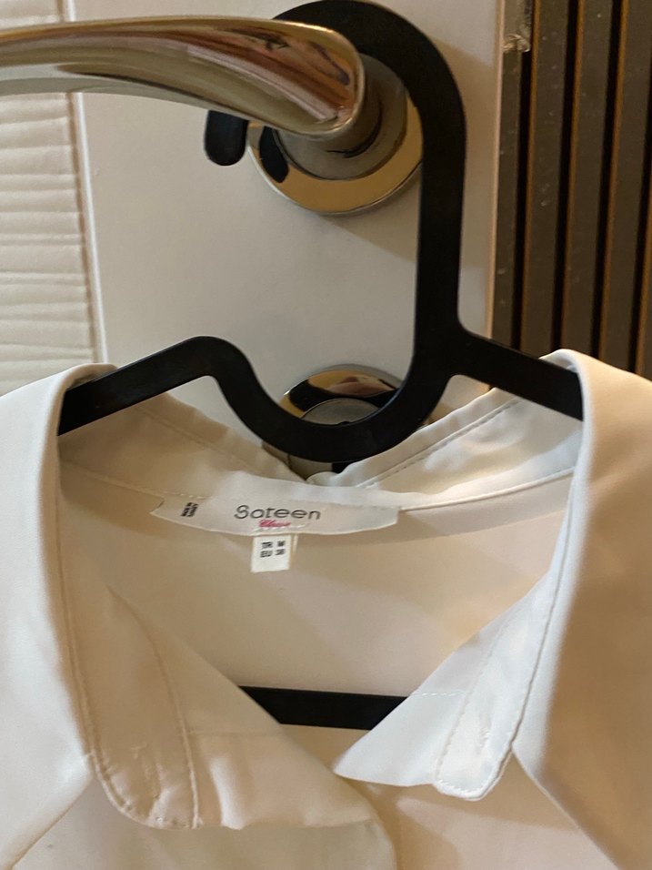 Beyaz Düğmeli Uzun Kollu Kadın Gömlek - Görsel 2