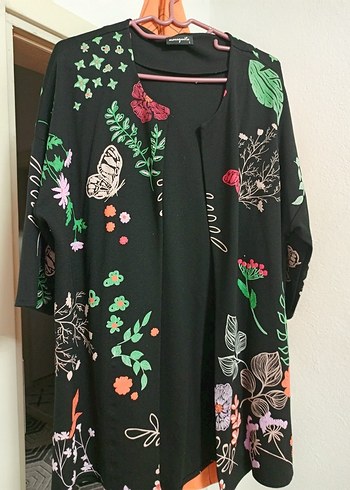 Çiçek Baskılı Bohem Kadın Kimono - Görsel 2