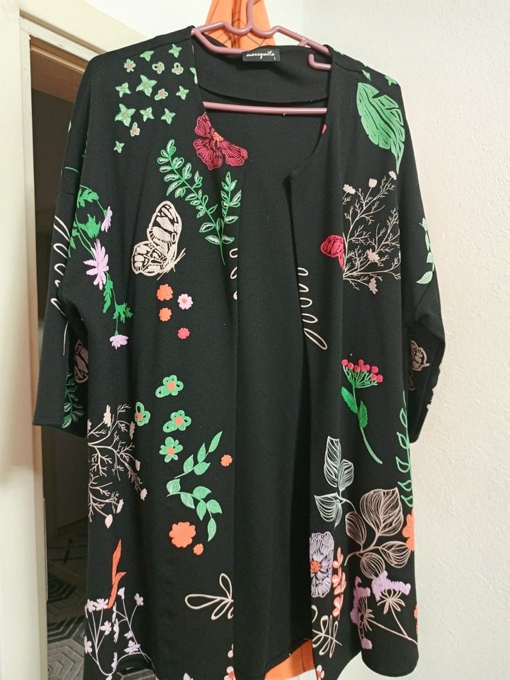 Çiçek Baskılı Bohem Kadın Kimono - Görsel 2