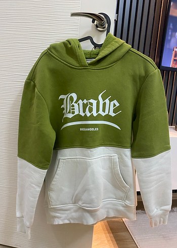 Yeşil Kapüşonlu Spor Sweatshirt - Görsel 2