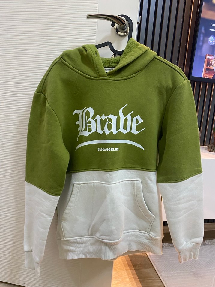 Yeşil Kapüşonlu Spor Sweatshirt - Görsel 2