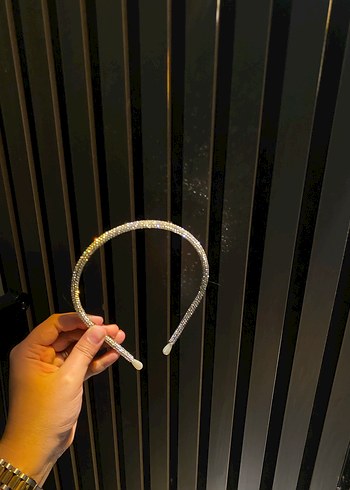 Gri Metal Elastik Saç Bandı - Görsel 2