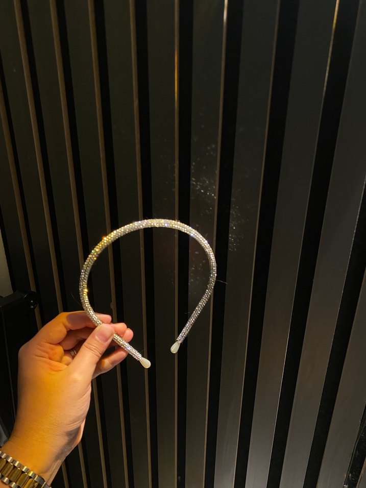 Gri Metal Elastik Saç Bandı - Görsel 2