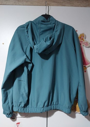 Turkuaz Yüksek Yakalı Kadın Bomber Ceket - Görsel 4