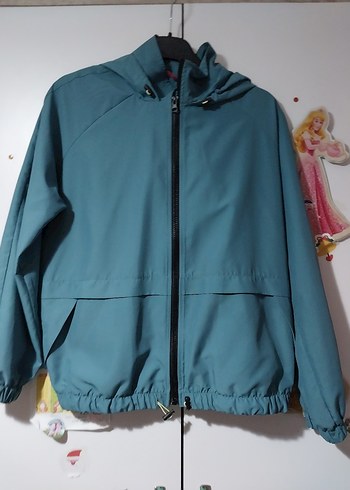 Turkuaz Yüksek Yakalı Kadın Bomber Ceket - Görsel 3